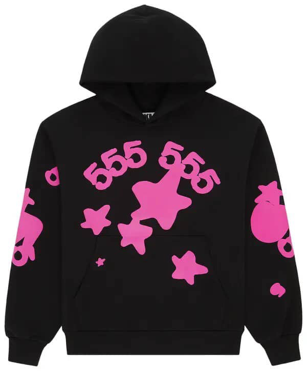 BLACK AND PINK SP5DER HOODIE
