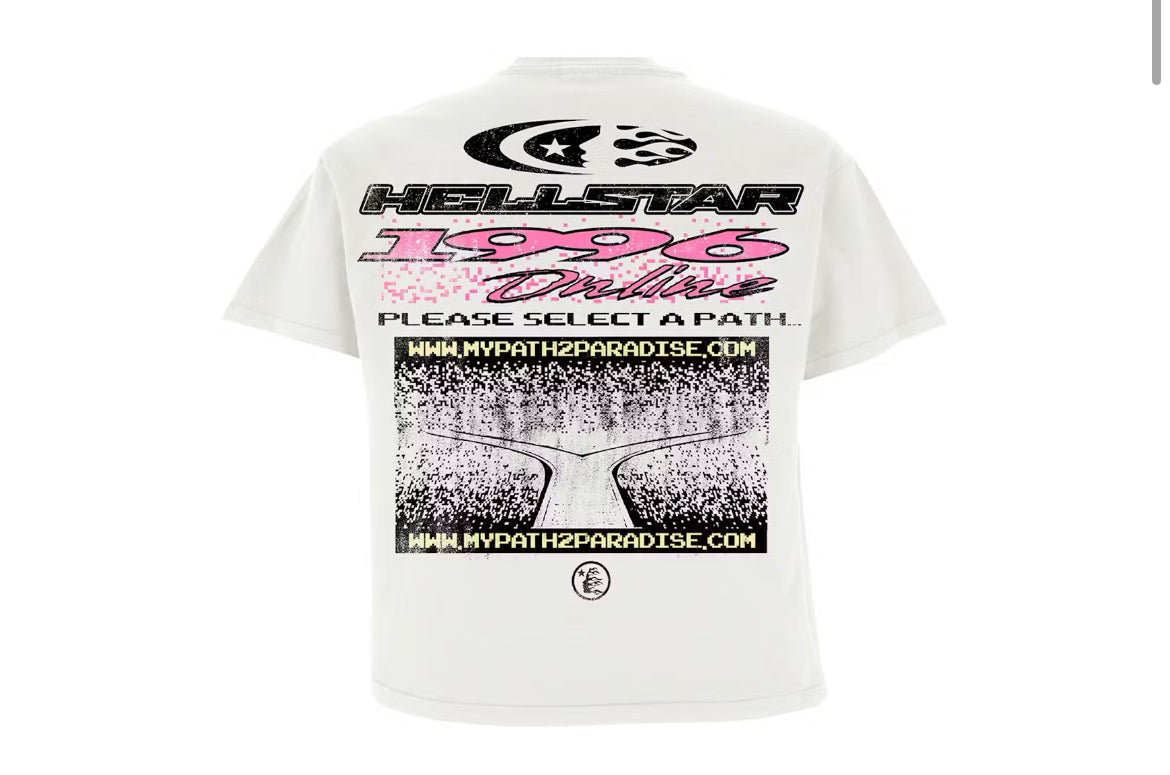 White & Pink Hellstar Tee