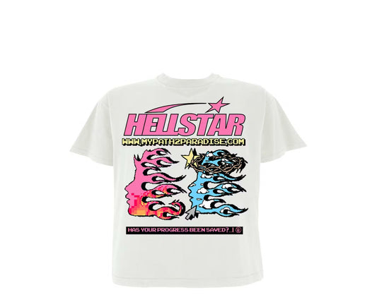 White & Pink Hellstar Tee